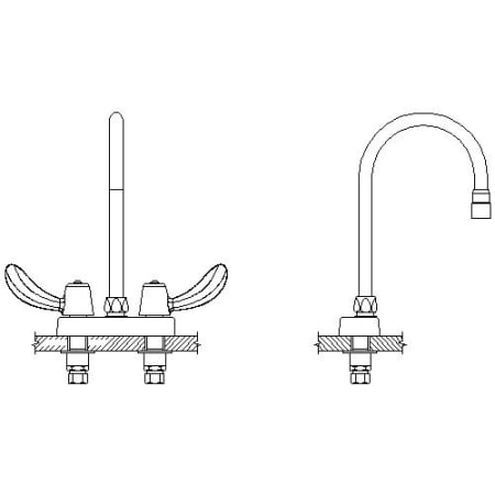 Delta Commercial Bar / Prep Faucet with Wrist Blade Handles Chrome