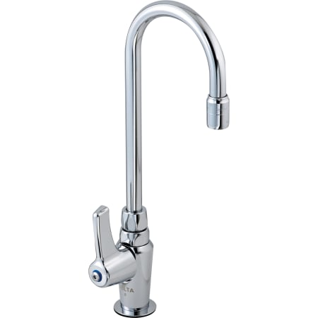 Delta 27T Series Single Handle Kitchen Faucet with Gooseneck Spout from the Commercial Collection Chrome
