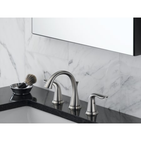 Delta-3538LF-Installed Faucet in Brilliance Stainless