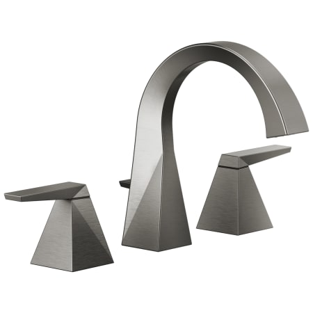 Delta Trillian 1.2 GPM Bathroom Sink Faucet Widespread Bathroom Faucet with Pop-Up Drain Assembly Black Stainless