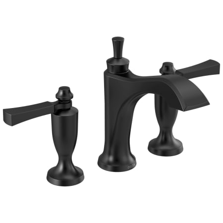 Delta Dorval 1.2 GPM Mini-Widespread Bathroom Faucet with Pop-Up Drain Assembly and DIAMOND Seal Technology - Limited Lifetime Warranty Matte Black