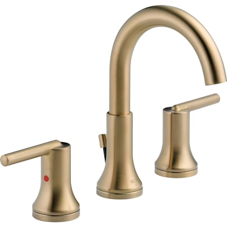 Delta Trinsic Widespread Bathroom Faucet with Metal Drain Assembly - Includes Lifetime Warranty Champagne Bronze