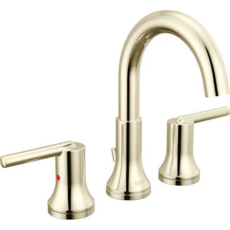 Delta Trinsic Widespread Bathroom Faucet with Metal Drain Assembly - Includes Lifetime Warranty Brilliance Polished Nickel