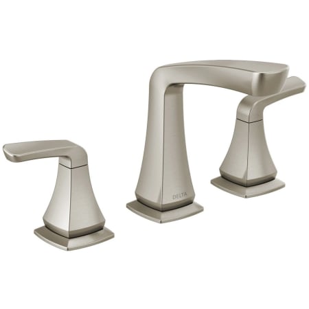 Delta Vesna 1.2 GPM Widespread Bathroom Faucet with Pop-Up Drain Assembly SpotShield Brushed Nickel