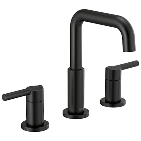 Delta Nicoli 1.2 GPM Widespread Bathroom Faucet with Push Pop-Up Drain Assembly Matte Black