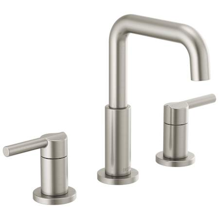 Delta Nicoli 1.2 GPM Widespread Bathroom Faucet with Push Pop-Up Drain Assembly Brilliance Stainless