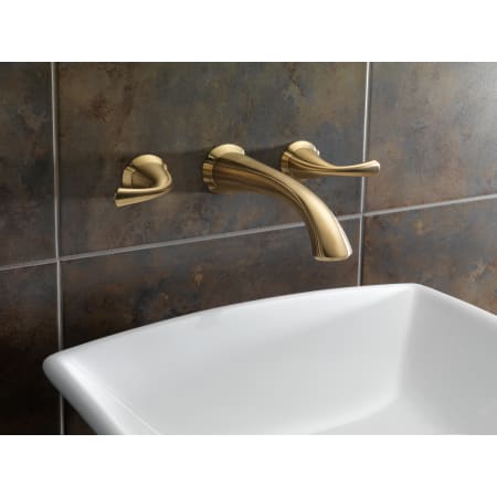 Delta-3592LF-WL-Installed Faucet in Champagne Bronze