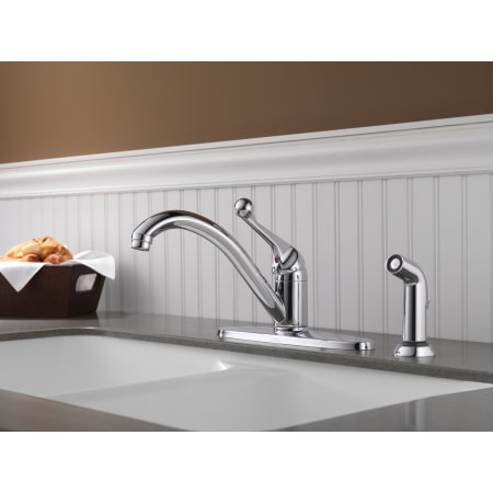Delta-400-BH-DST-Installed Faucet in Chrome