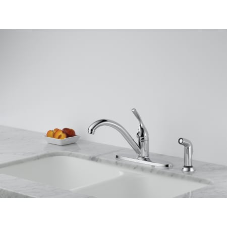 Delta-400-DST-Installed Faucet in Chrome