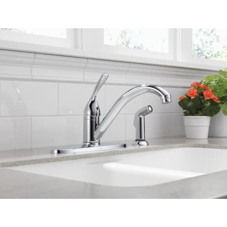 Delta-400-DST-Installed Faucet in Chrome