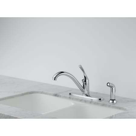 Delta-400-DST-Installed Faucet in Chrome