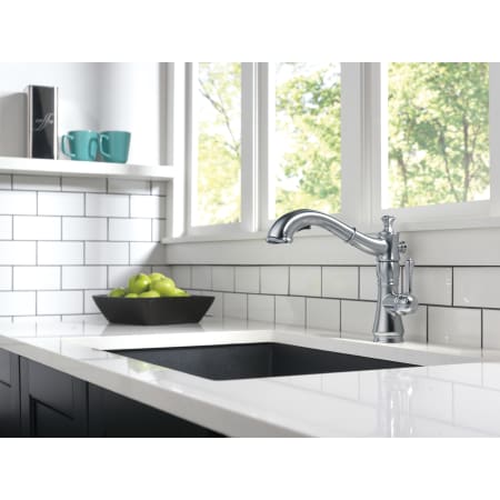 Delta-4197-DST-Installed Faucet in Arctic Stainless