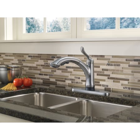 Delta-4353T-DST-Installed Faucet in Arctic Stainless