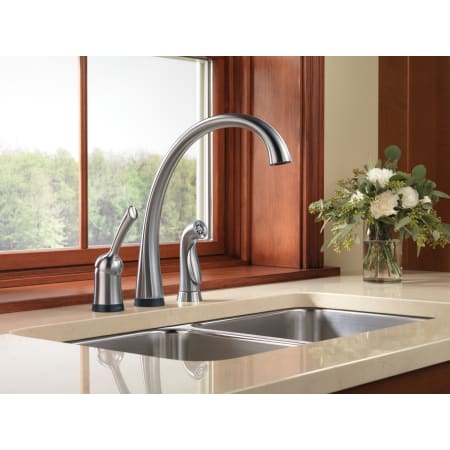 Delta-4380T-dst-Installed Faucet in Arctic Stainless