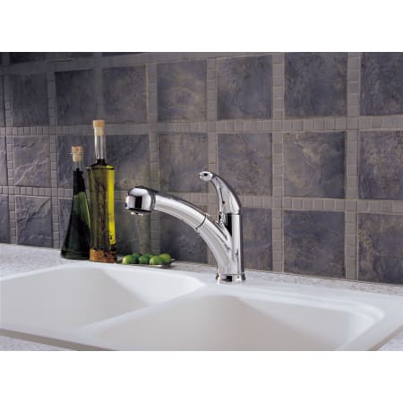 Delta-467-DST-Installed Faucet in Chrome