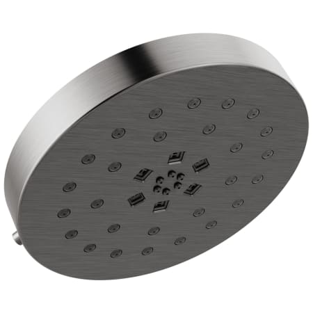 Delta Universal Showering Components 1.75 GPM Multi Function Rain Shower Head with Touch-Clean and H2Okinetic Technology Black Stainless