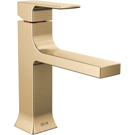 Delta Velum 1.2 GPM Single Hole Bathroom Faucet with Push Pop-Up Drain Assembly Champagne Bronze