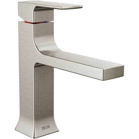 Delta Velum 1.2 GPM Single Hole Bathroom Faucet with Push Pop-Up Drain Assembly Brilliance Stainless