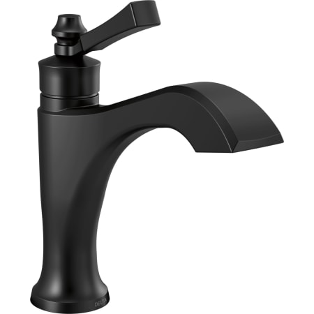 Delta Dorval 1.2 GPM Single Hole Bathroom Faucet with Lever Handle and Push Pop-Up Drain Assembly Matte Black