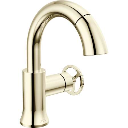 Delta Trinsic 1.2 GPM Single Hole Bathroom Faucet with Pull Down Wand and Push Pop-Up Drain Assembly Brilliance Polished Nickel
