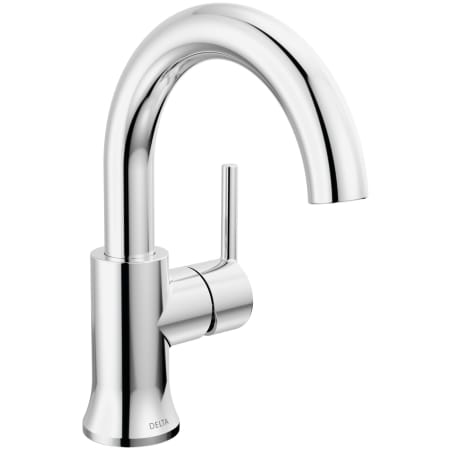 Delta Trinsic 1 GPM Single Hole Bathroom Faucet with Push Pop-Up Drain Assembly Chrome