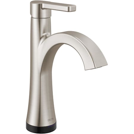 Delta Lineax 1.2 GPM Single Hole Bathroom Touch Faucet with Push Pop-Up Drain Assembly Briliance Stainless