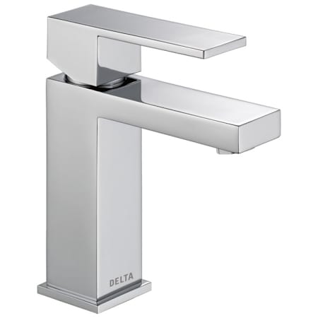 Delta Modern 1.2 GPM Single Hole Bathroom Faucet with Push Pop-Up Drain Assembly - Includes Lifetime Warranty Chrome