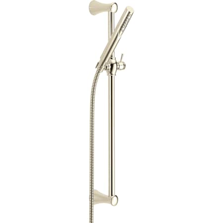 Delta Grail 1.75 GPM Single Function Hand Shower Package - Includes Slide Bar and Hose Brilliance Polished Nickel