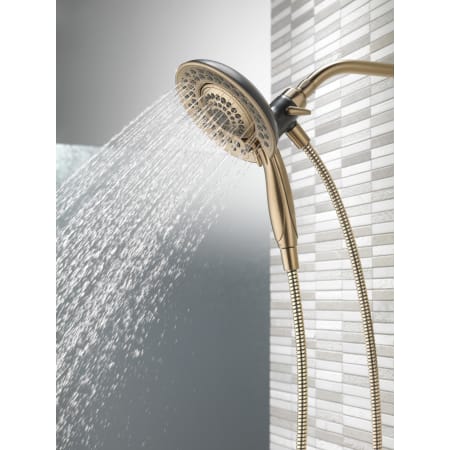 Delta-58045-Running Shower Head and Handshower in Champagne Bronze