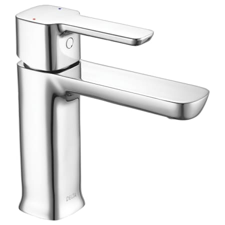 Delta Modern 1.2 GPM Single Hole Bathroom Sink Faucet with Push Pop-up Drain Chrome