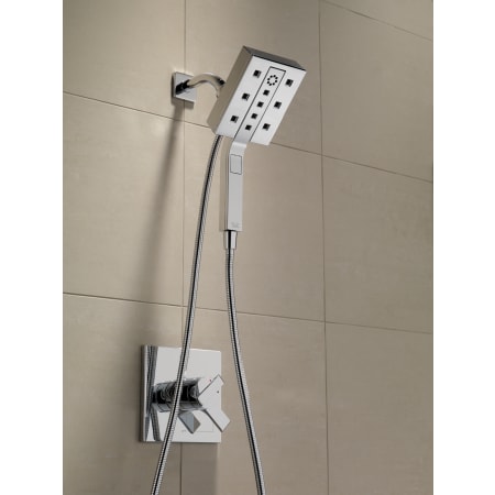 Delta-58470-Installed Shower Trim in Chrome