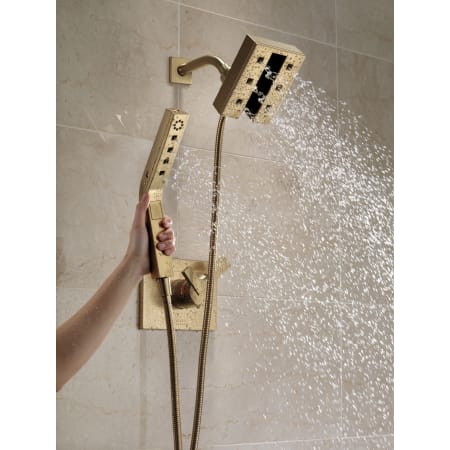 Delta-58470-Running Shower Head and Handshower in Champagne Bronze