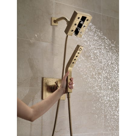 Delta-58470-Running Shower Head and Handshower in Champagne Bronze