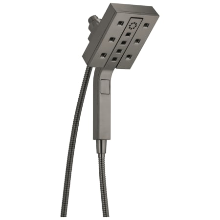 Delta Universal Showering Rectangular 1.75 GPM Multi Function 2-in1 In2ition Shower Head and Hand Shower with H2Okinetic and MagnaTite Technology Black Stainless