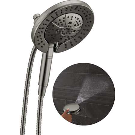 Delta In2ition 1.75 GPM Multi Function 2-in-1 Shower Head and Hand Shower with ProClean Lumicoat Black Stainless