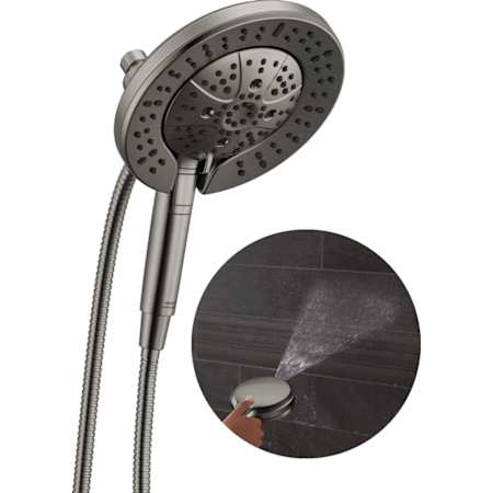 Delta In2ition 2.5 GPM Multi Function 2-in-1 Shower Head and Hand Shower with ProClean Lumicoat Black Stainless