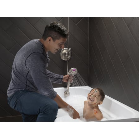 Delta-59446-PK-Handshower in Use in Brilliance Stainless