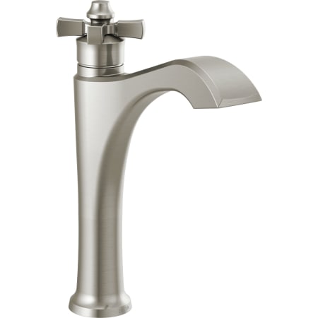 Delta Dorval 1.2 GPM Deck Mounted Vessel Single Hole Bathroom Faucet with Cross Handle - Less Drain Assembly Brilliance Stainless