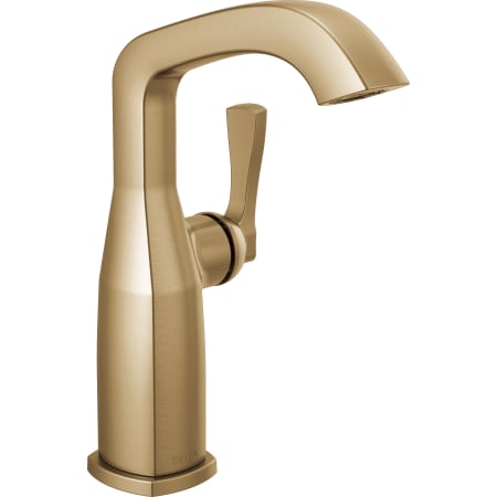 Delta Stryke 1.2 GPM Single Hole Bathroom Faucet with Lever Handle and Diamond Seal Ceramic Disc Cartridges Lumicoat Champagne Bronze