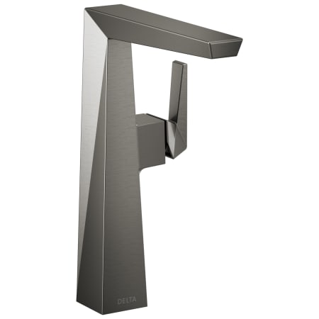 Delta Trillian 1.2 GPM Bathroom Sink Faucet Single Hole Vessel Bathroom Faucet Less Drain Assembly Black Stainless