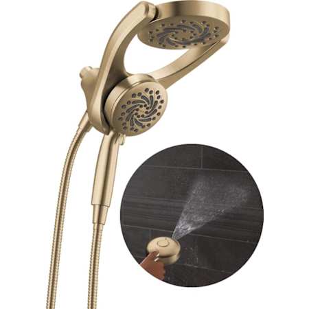 Delta HydroRain 1.75 GPM 2-in1 Shower Head and Hand Shower with ProClean Spray Champagne Bronze