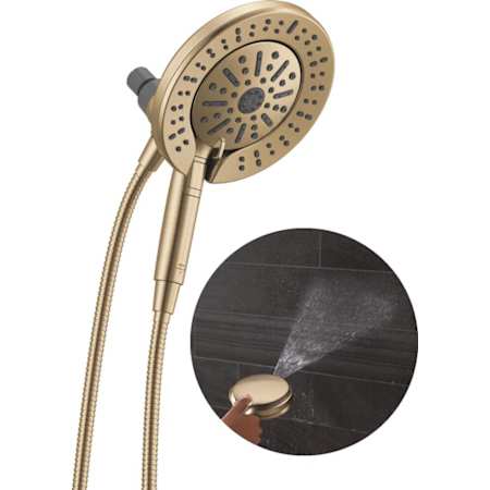 Delta In2ition 1.75 GPM Multi Function 2-in-1 Shower Head and Hand Shower with ProClean Champagne Bronze