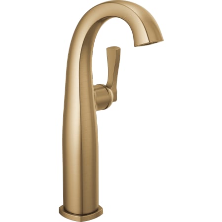 Delta Stryke 1.2 GPM Vessel Single Hole Bathroom Faucet with Lever Handle, Arc Spout, and Diamond Seal Ceramic Disc Cartridges Lumicoat Champagne Bronze