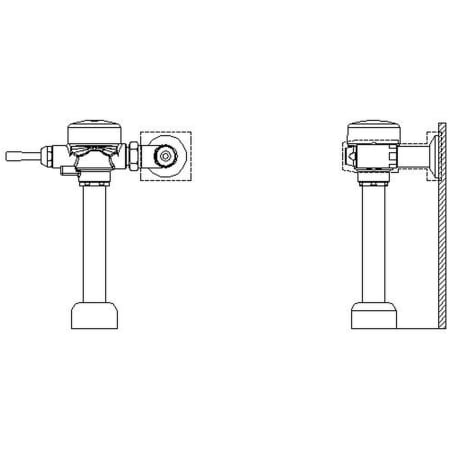 Delta Commercial 81/83T Toilet Flush Valve with Sloan Tail Chrome