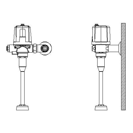 Delta Commercial 3/4" Top Spud Battery Powered Electronic Urinal Flush Valve with Field Adjustable 0.125 to 1.0 GPF Chrome