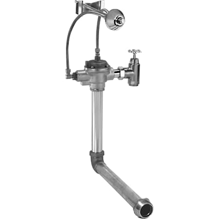 Delta 1-1/2" FIP Back Spud Prison Water Closet Flush Valve with Factory Set 1.6GPF Adjustable Flush and 5/8" Push Button Activator from the Commercial Series Chrome