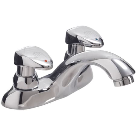 Delta Commercial 0.35 GPM Centerset Metering Bathroom Faucet with Slow Close Handles - Includes Grid Drain Assembly Chrome