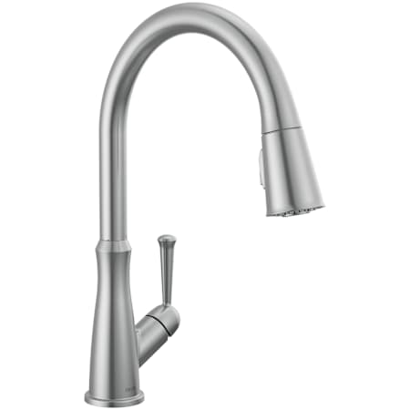 Delta Westville 1.8 GPM Single Hole Pull Down Kitchen Faucet with Diamond Seal Technology and Magnetic Docking Spray Head - Includes Escutcheon Arctic Stainless