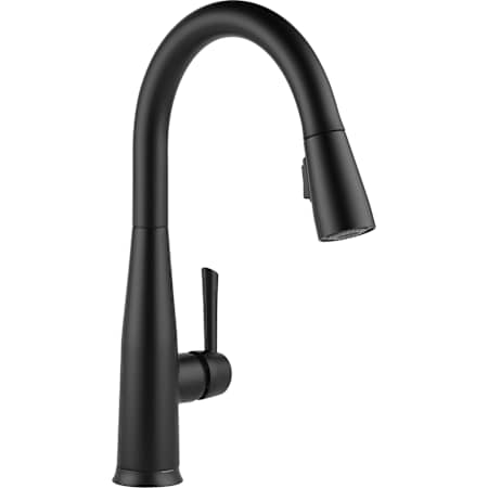 Delta Essa 1.8 GPM Single Hole Pull Down Touchless Kitchen Faucet with Voice IQ, Touch2O and Diamond Seal Technologies - Includes Escutcheon Matte Black