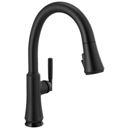 Delta Coranto 1.8 GPM Single Hole Pull Down Kitchen Faucet with Touch2O On/Off Touch Activation, Magnetic Docking Spray Head, and ShieldSpray Technology Matte Black